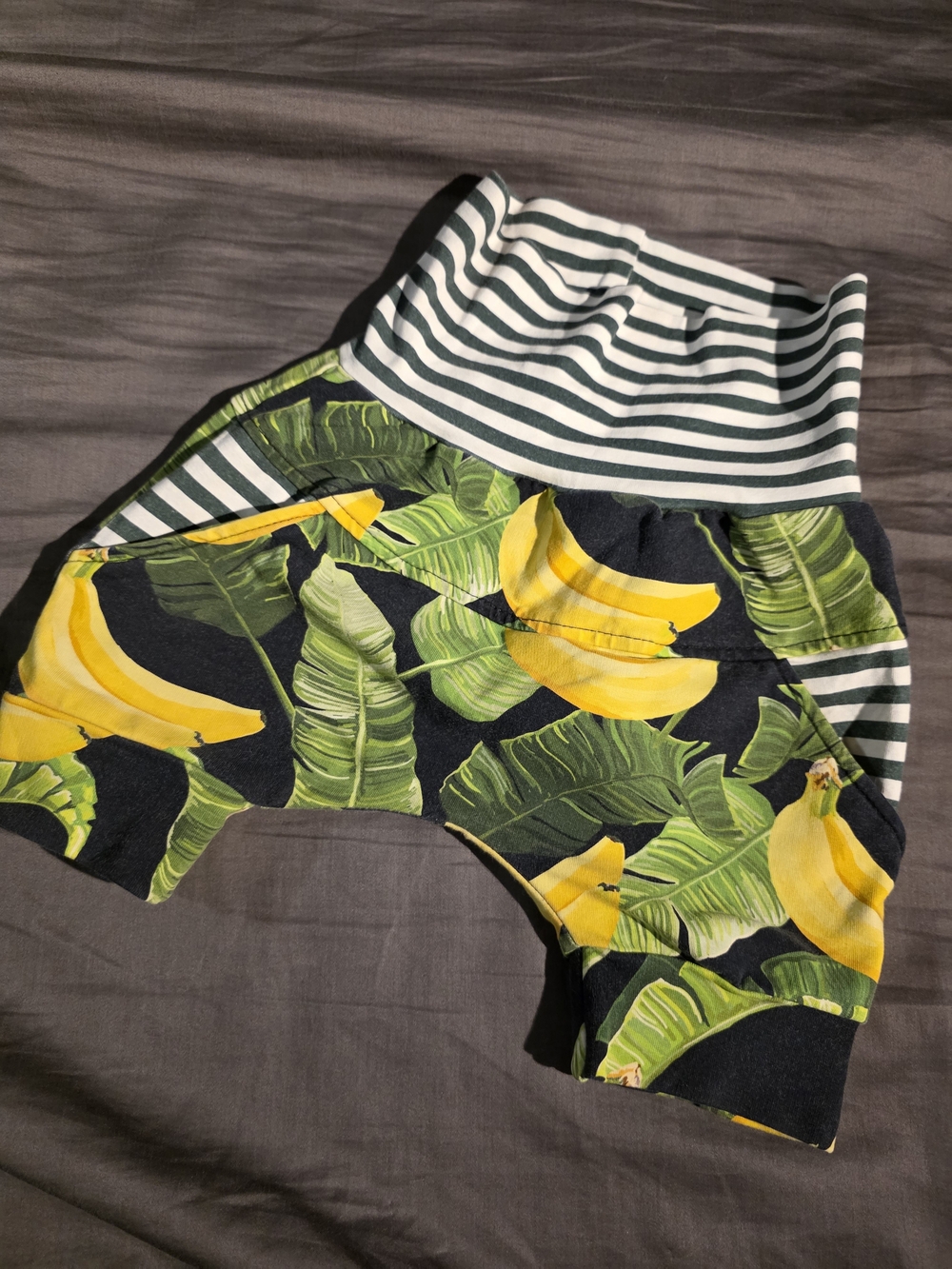 Striped Waist Banana Print Kids Shorts Tiny Et Moi 6-36 Mois